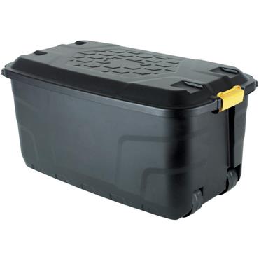 Strata Black Storage Trunk On Wheels 145L