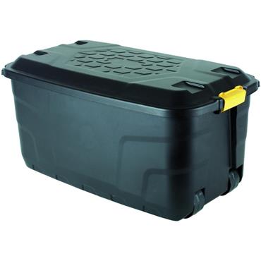 Strata Black Storage Trunk On Wheels 145L