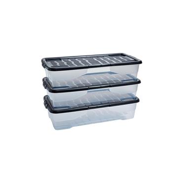 Strata Underbed Storage Box & Lid 42L 3Pack