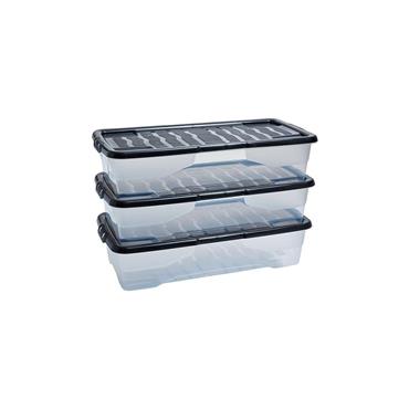 Strata Underbed Storage Box & Lid 42L 3Pack