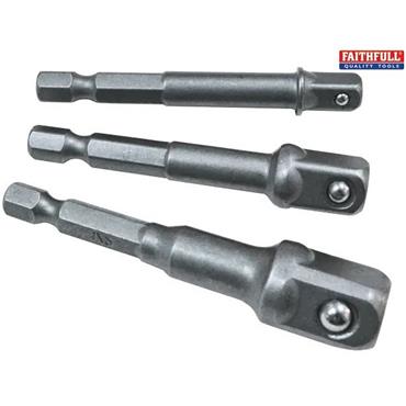Faithfull Hex To Square Drive Adaptor Set