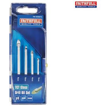 Faithfull Tile & Glass Drill Set 4 Piece