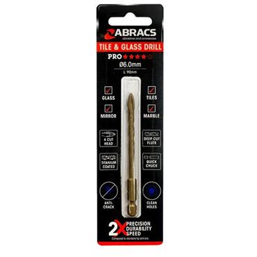 Abracs Glass & Tile Bit 6mm X 90mm