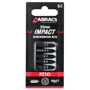 Abracs Impact Bit Pz2 25mm 5 Pack