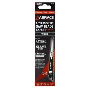 Abracs Recip Blades Wood 300mm 5 Pack