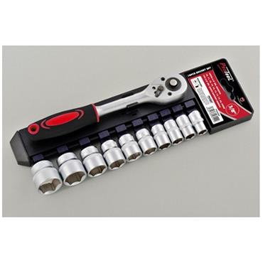 Protool Socket Set On Rail 3/8"