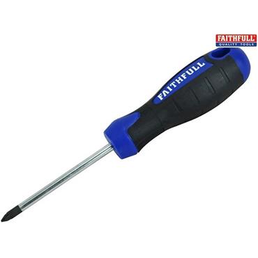Faithfull Soft Grip Screwdriver 2PZ X 100mm