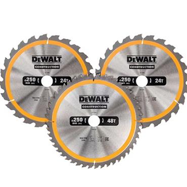 Dt1963-Qz Circular Saw Blade Set 250mm 3 Pack
