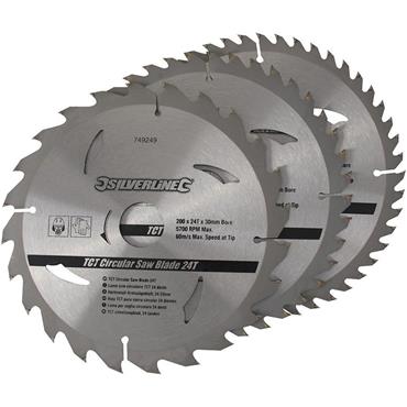 Silverline 200mm 3pk TCT Saw 749249