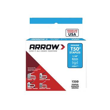 ARRT5014S  ARROW 6MM STAPLES T50 1250PK HEAVY