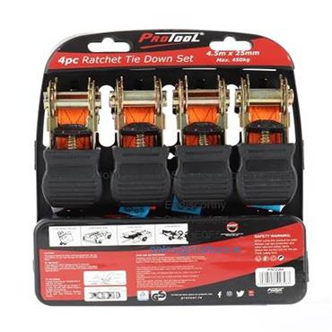 Protool Ratchet Tie Down Set 4 Piece