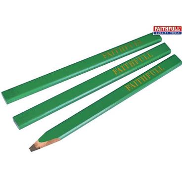 Faithfull Carpenter Pencil Green Hard 3Pack