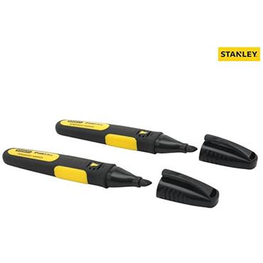 Stanley Black Chisel Tip Markers 2Pk