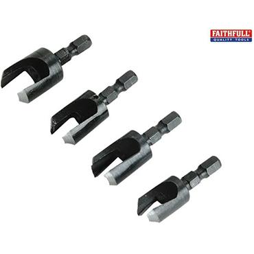Faithfull Plug Cutter Set of  4