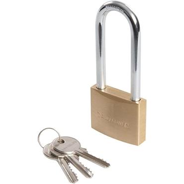 PADLOCK 50MM LONG SHACKLE BRASS MSS04L