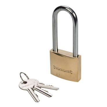 PADLOCK 40MM LONG SHACKLE BRASS MSS03L