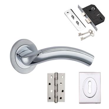 Contempo Milan Satin Polished Chrome Box Set