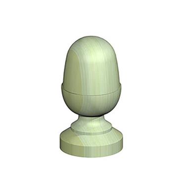 Post Acorn Finial 75mm Green Treated 75mm