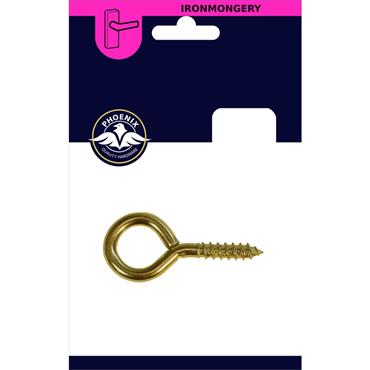 Phonix Brass Screw Eyes 17mm X 15mm 30Pk