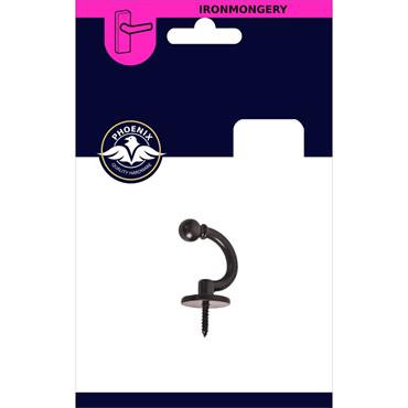 Phonix Black Tie Back Hook Ball End 2Pk