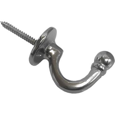 Phonix Chrome Ball End Tie Back Medium 2Pk