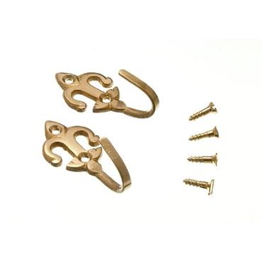 Phonix Brass Fleur De Lys Tie Back Med 2Pk