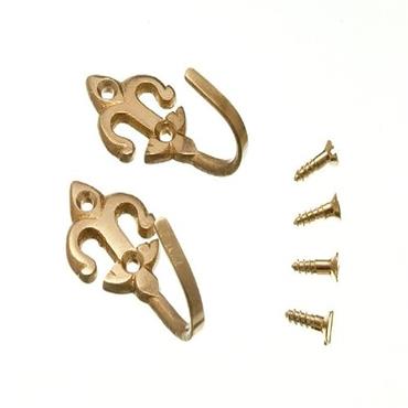Phonix Brass Fleur De Lys Tie Back Med 2Pk