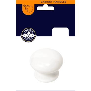 White Knob Ceramic 35mm