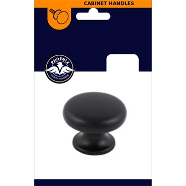 Flat Top Knob Black 38mm