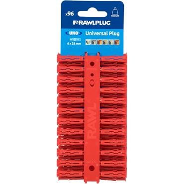 Rawlplug Red Wallplug 6mm 96Pk