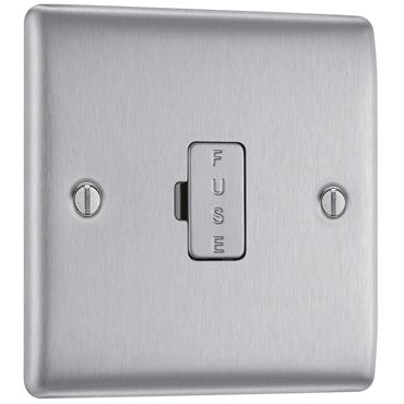 Luceco Unswitched Fuse Metal Brush Steel