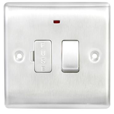 Luceco Fused Unit Metal Brush Switched 13A