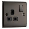 Luceco Single Switch Socket Metal Nickel