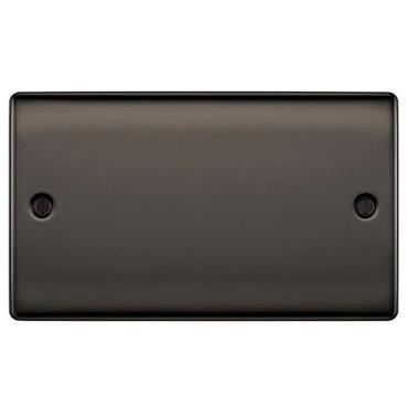 Luceco Double Blank Plate Black Nickel