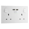 Luceco Square 2G Switched Socket Usb 12W