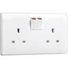 Luceco White 2G Switched Socket