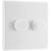 Luceco 2G 2W Push 400W Dimmer Switch White