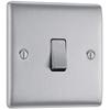 Luceco 1G 2 Way Switch Brushed Steel