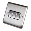 Luceco 3G 2 Way Switch Brushed Steel