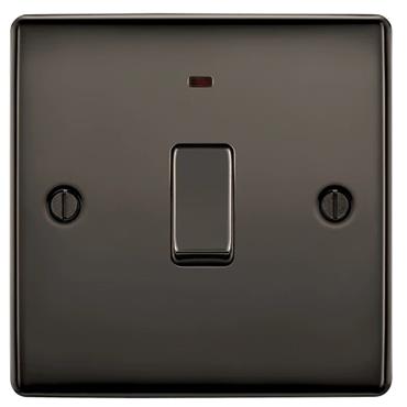 Luceco Double Pole Switch Black Nickel