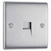 Luceco 1G Telephone Socket Brushed Steel