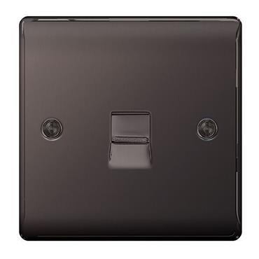 Luceco 1G Telephone Socket Black Nickel