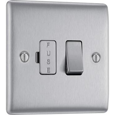 Luceco Fused Connection Switch Brushed Steel
