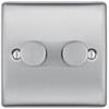 Luceco 400W 2G Way Dimmer Brushed Steel
