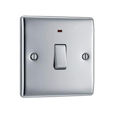 Luceco Double Pole With Indicator Chrome 20A