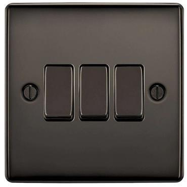 Luceco 3G 2 Way Switch Black Nickel 10A