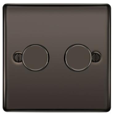 Luceco 2G 2 Way Push Dimmer Black Nickel