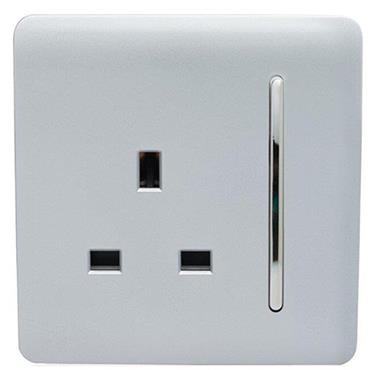 Power Master 1G 13A Switched Socket Silver
