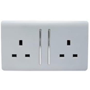 Trendi 2G Switched Socket Silver