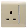 Trendi 1G 13A Switched Socket Gold